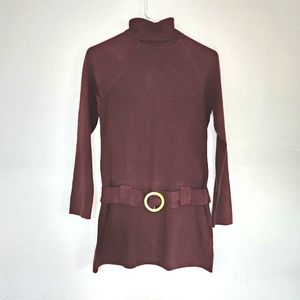 INC dark brown long sweater turtleneck tunic Size M Petite